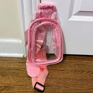 Clear Pink Crossbody Sling Bag